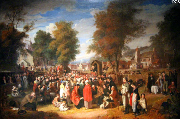 Mauchline the Holy Fair painting (c1830) by Alexander Carse at Robert Burns Birthplace Museum. Alloway, Scotland.