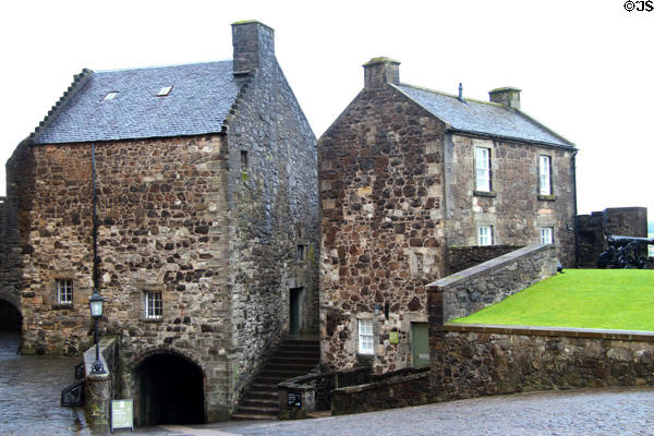 Rubble stone buildings (18thC) on battlement of Stirling Castle. Stirling, Scotland.
