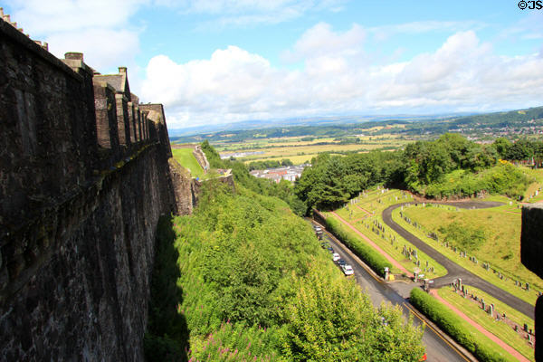 View of Grand Battery & eastern walls of Stirling Castle. Stirling, Scotland.