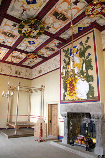King's Bedchamber recreated in Palace of Stirling Castle. Stirling, Scotland.