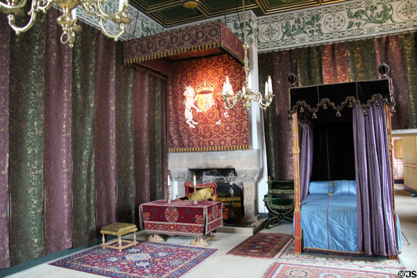 Queen's Bedchamber recreated in Palace of Stirling Castle. Stirling, Scotland.