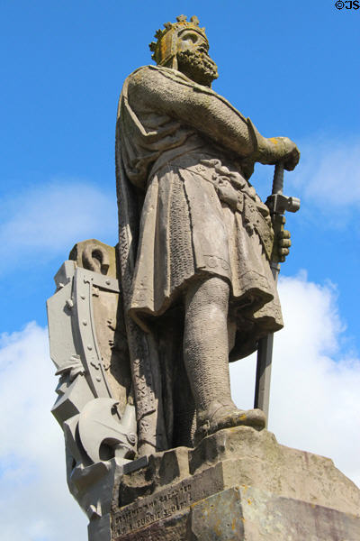King Robert the Bruce statue (1877) by A. Currie at Stirling Castle. Stirling, Scotland.