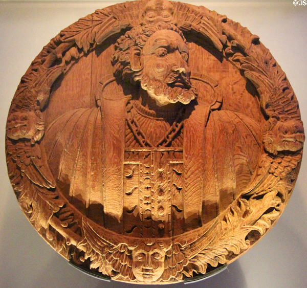 Charles V (King of Spain 1519-56) replica carving in Stirling Castle Palace gallery. Stirling, Scotland.