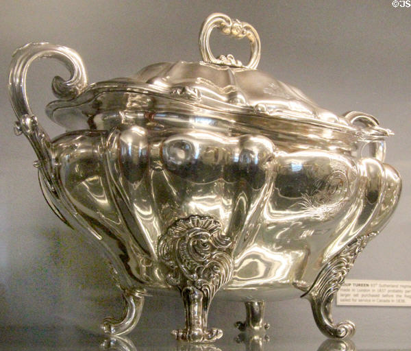 Silver soup tureen (1837) for Sutherland Highlanders made in London at Stirling Castle Regimental Museum. Stirling, Scotland.