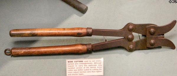 WWI wire cutters used in trench warfare at Stirling Castle Regimental Museum. Stirling, Scotland.