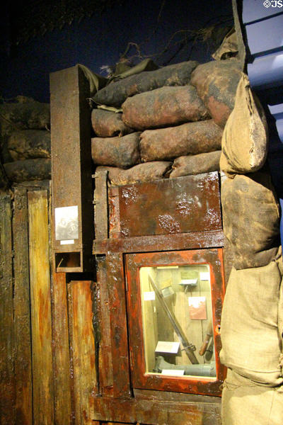 WWI trench warfare display with periscope at Stirling Castle Regimental Museum. Stirling, Scotland.