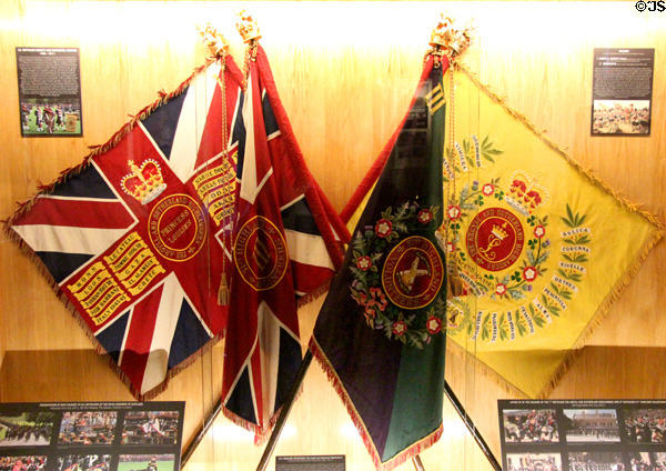 Regimental flags at Stirling Castle Regimental Museum. Stirling, Scotland.