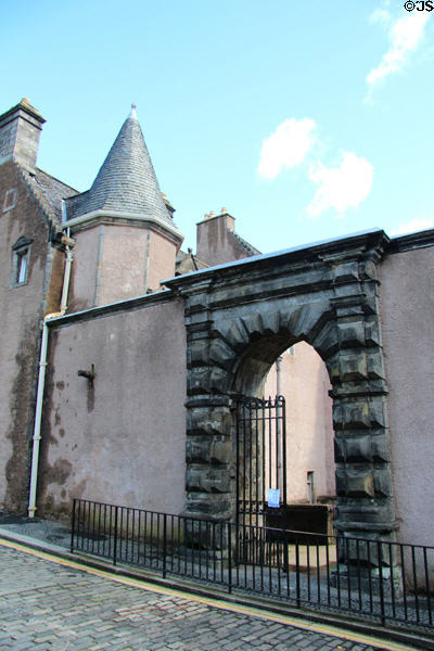 Archway entrance to front courtyard of Argylls Lodging. Stirling, Scotland.
