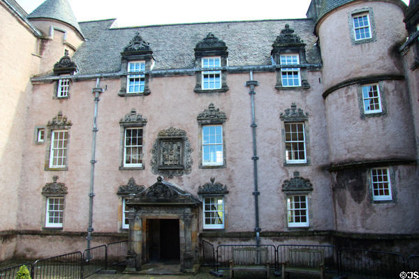 Argylls Lodging was expanded (1632) from earlier structure by 1st Earl of Stirling, first Governor of Nova Scotia in Canada to live close to King James I near Stirling Castle & later enlarged with wings by Earl of Argyll. Stirling, Scotland.