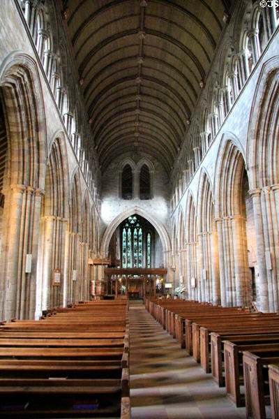 Nave of Dunblane Cathedral looking to rood screen. Dunblane, Scotland.