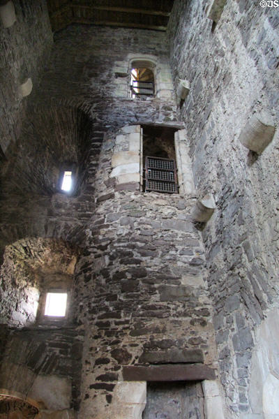Interior with missing floor at Doune Castle. Doune, Scotland.