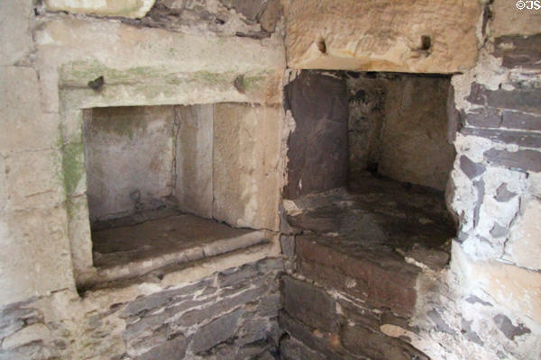Storage niches in walls at Doune Castle. Doune, Scotland.