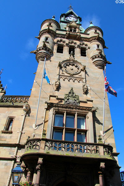 Dunfermline City Chambers clock tower (1876-9). Dunfermline, Scotland.