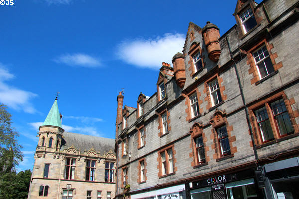Dunfermline City Chambers & heritage buildings (1894-6) on Maygate Street. Dunfermline, Scotland.