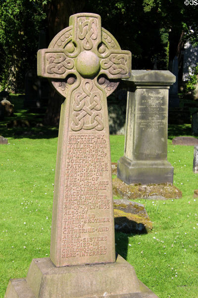 Celtic cross (c1874) at Dunfermline Abbey. Dunfermline, Scotland.