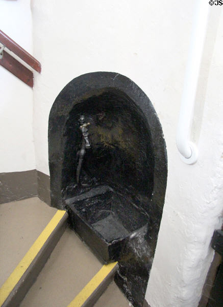 Water sink in stairwell at Andrew Carnegie Birthplace Cottage. Dunfermline, Scotland.