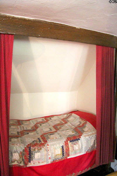 Upstairs bedroom where Carnegie was born at Andrew Carnegie Birthplace Cottage. Dunfermline, Scotland.