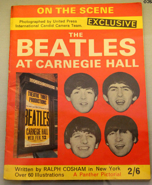Carnegie Hall magazine for The Beatles performance (1964) at Andrew Carnegie Birthplace Museum. Dunfermline, Scotland.