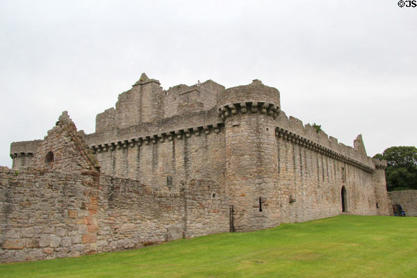 Craigmillar Castle (15th-17thC) was abandoned by 1760s run as museum by Historic Scotland (HES). Craigmillar, Scotland.