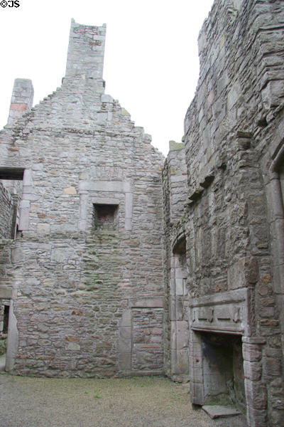 Ruins of house at Craigmillar Castle. Craigmillar, Scotland.