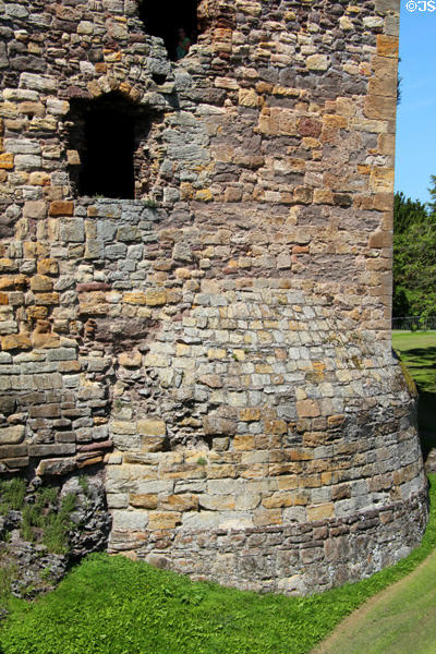 Corner walls at Dirleton Castle. Dirleton, Scotland.