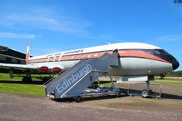 De Havilland Comet 4C passenger jet (1960s) at National Museum of Flight. East Fortune, Scotland.