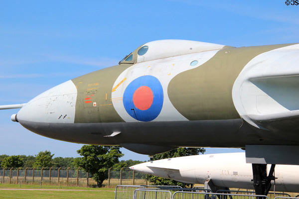 Nose of Avro Vulcan B.2A bomber (1962) at National Museum of Flight. East Fortune, Scotland.