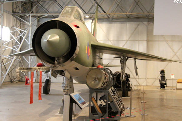 English Electric Lightning jet fighter (1960) at National Museum of Flight. East Fortune, Scotland.