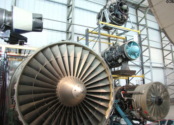 Collection of jet engines at National Museum of Flight. East Fortune, Scotland.