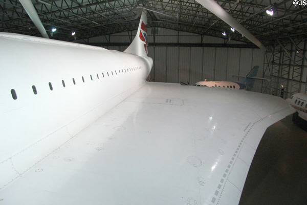 Wing of Concorde at National Museum of Flight. East Fortune, Scotland.