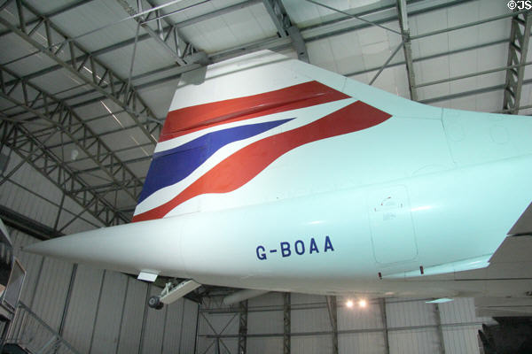 Tail of Concorde at National Museum of Flight. East Fortune, Scotland.