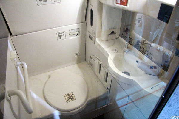 Concorde washroom at National Museum of Flight. East Fortune, Scotland.