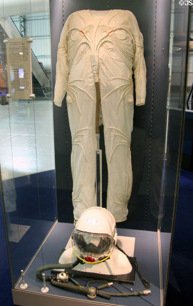 Concorde flight test ventilation suit & helmet (c1969) at National Museum of Flight. East Fortune, Scotland.