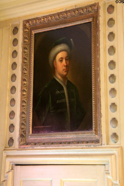 Portrait of Sir James Dalrymple MP, second Dalrymple owner of the estate, in Chinese sitting room at Newhailes. Musselburgh, Scotland.