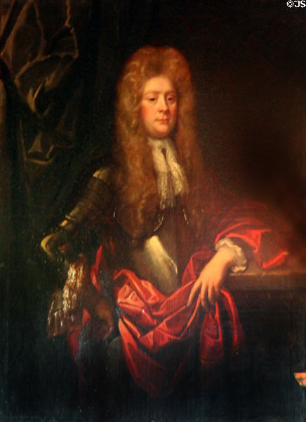 Portrait of John, 1st Earl of Stair by Sir John de Medina in dining room at Newhailes. Musselburgh, Scotland.