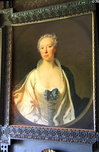Portrait of Lady Christian by Allan Ramsay in Green Bedroom at Newhailes. Musselburgh, Scotland.
