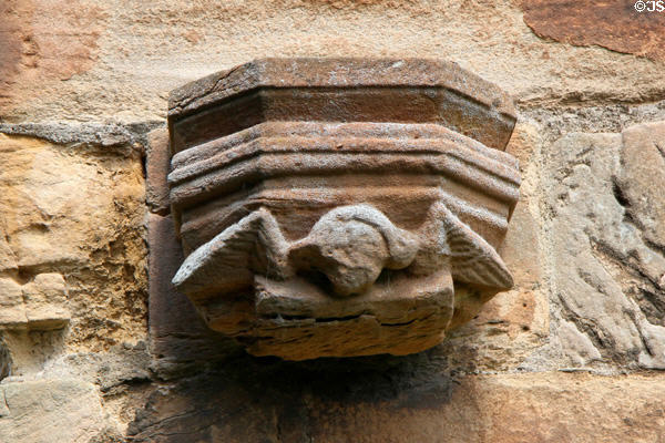 Carved bat on Seton Collegiate Church. Seton, Scotland.
