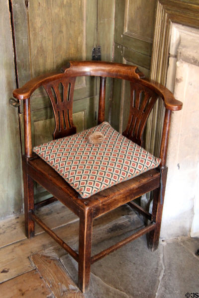 Corner chair (late 18thC) in Lairds room at Culross Palace. Culross, Scotland.