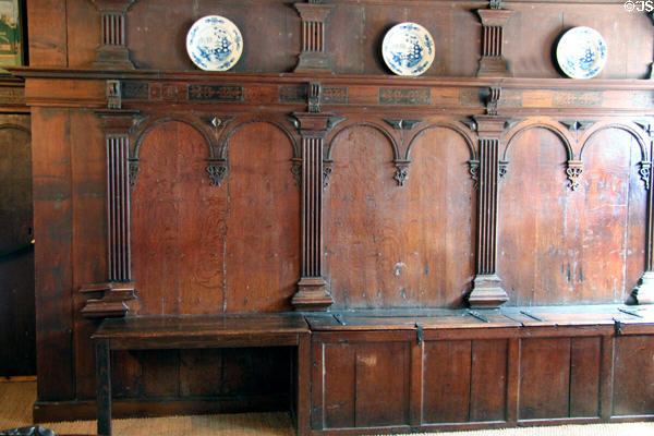 Wood paneling in The Study (c1610). Culross, Scotland.
