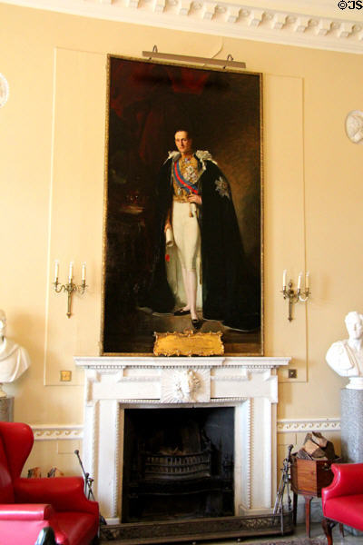 Portrait of John Adrian Louis, 7th Earl of Hopetoun, 1st Governor-General of Australia, wearing robes of Knights of the Thistle, painted by Robert Brough in the Hall at Hopetoun House. Queensferry, Scotland.