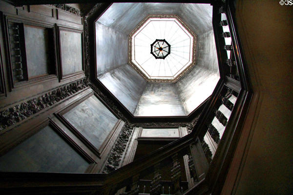 Octagonal skylight & cupola above staircase at Hopetoun House. Queensferry, Scotland.