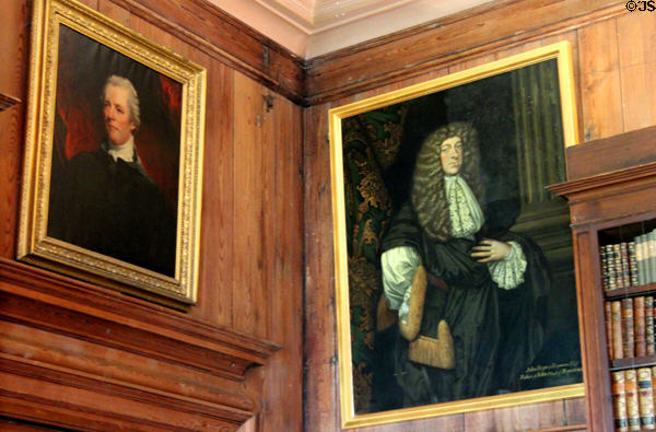 Portraits of William Pitt the Younger & John Hope in Large Library at Hopetoun House. Queensferry, Scotland.