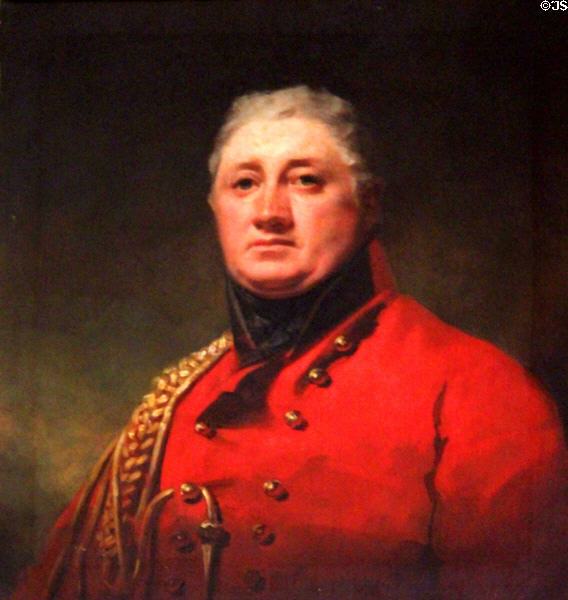 Portrait of General Sir Charles Hope of Waughton by Sir Henry Raeburn in Red Drawing Room at Hopetoun House. Queensferry, Scotland.