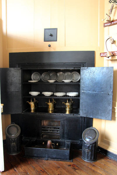 Plate warming oven in the Servery at Hopetoun House. Queensferry, Scotland.