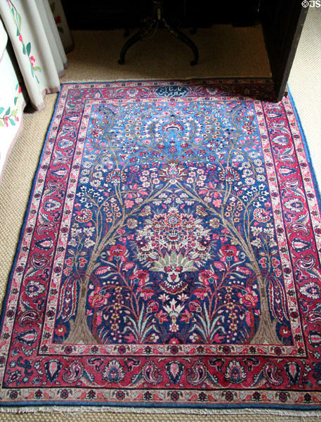 Oriental carpet in West Wainscot Bedchamber at Hopetoun House. Queensferry, Scotland.