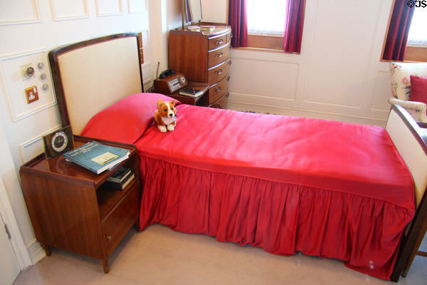 Duke's bedroom on Royal Yacht Britannia. Edinburgh, Scotland.