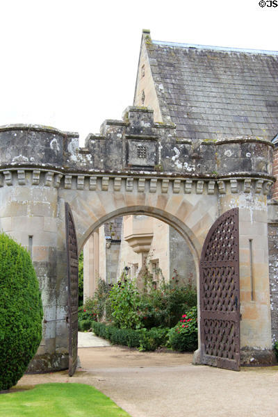 Garden archway at Abbotsford House. Melrose, Scotland.