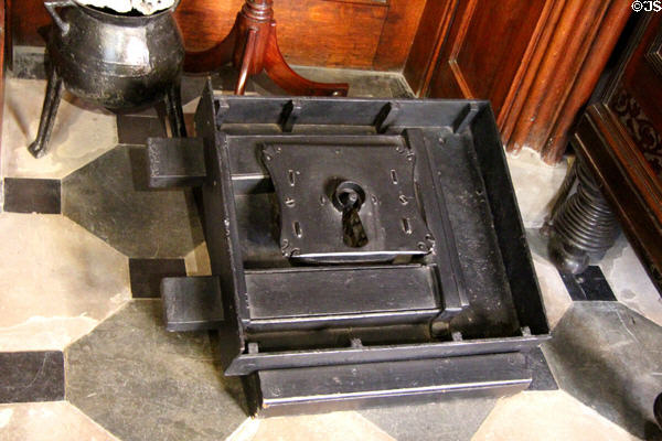 Antique lock mechanism (17thC) at Abbotsford House. Melrose, Scotland.