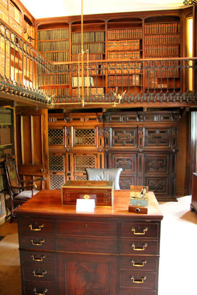 Sir Walter Scott's desk in the Study at Abbotsford House. Melrose, Scotland.