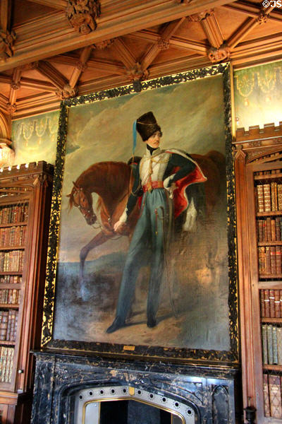 Portrait of Sir Walter Scott, son of the poet, by Sir William Allan in Library at Abbotsford House. Melrose, Scotland.